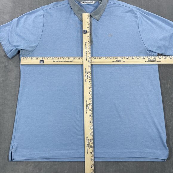 Travis Mathew Mens XXL Blue Gray Collar Golf Polo Shirt - Picture 5 of 7